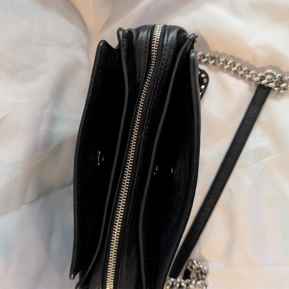Authenticated Michael Kors Brooklyn Black Leather Saddle Bag Excellent Condition - Picture 7 of 9